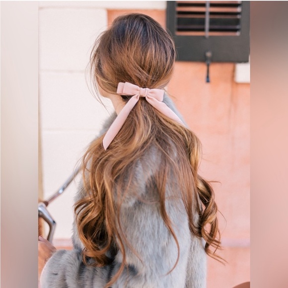 Pink Velvet Bow Hair Elastic - Picture 11 of 16